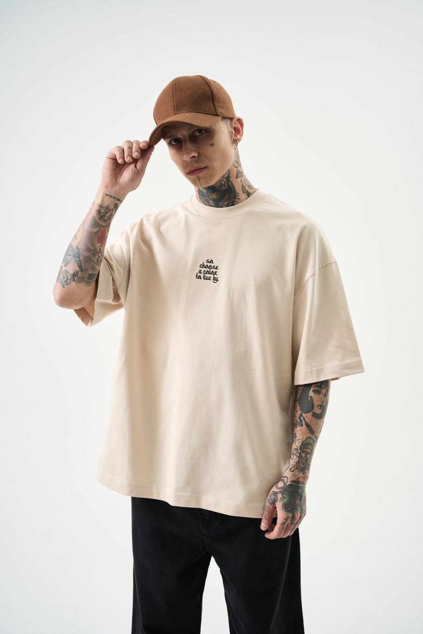 T SHIRT OVERSIZE RESPIRE BEIGE 5123 - ZG PREMIUM