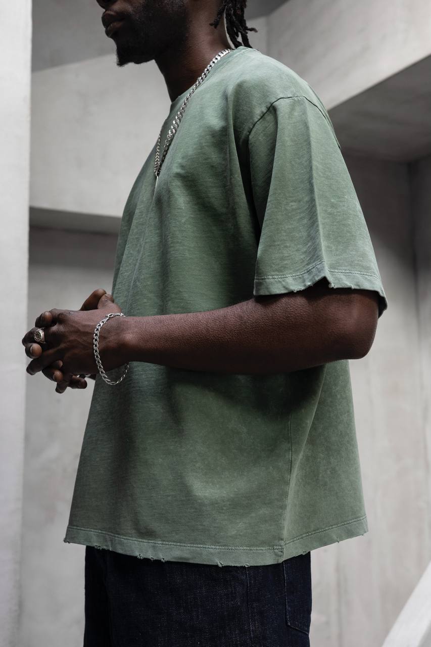 T-Shirt vert Oversize Washed Vintage 1976 - ZG PREMIUM