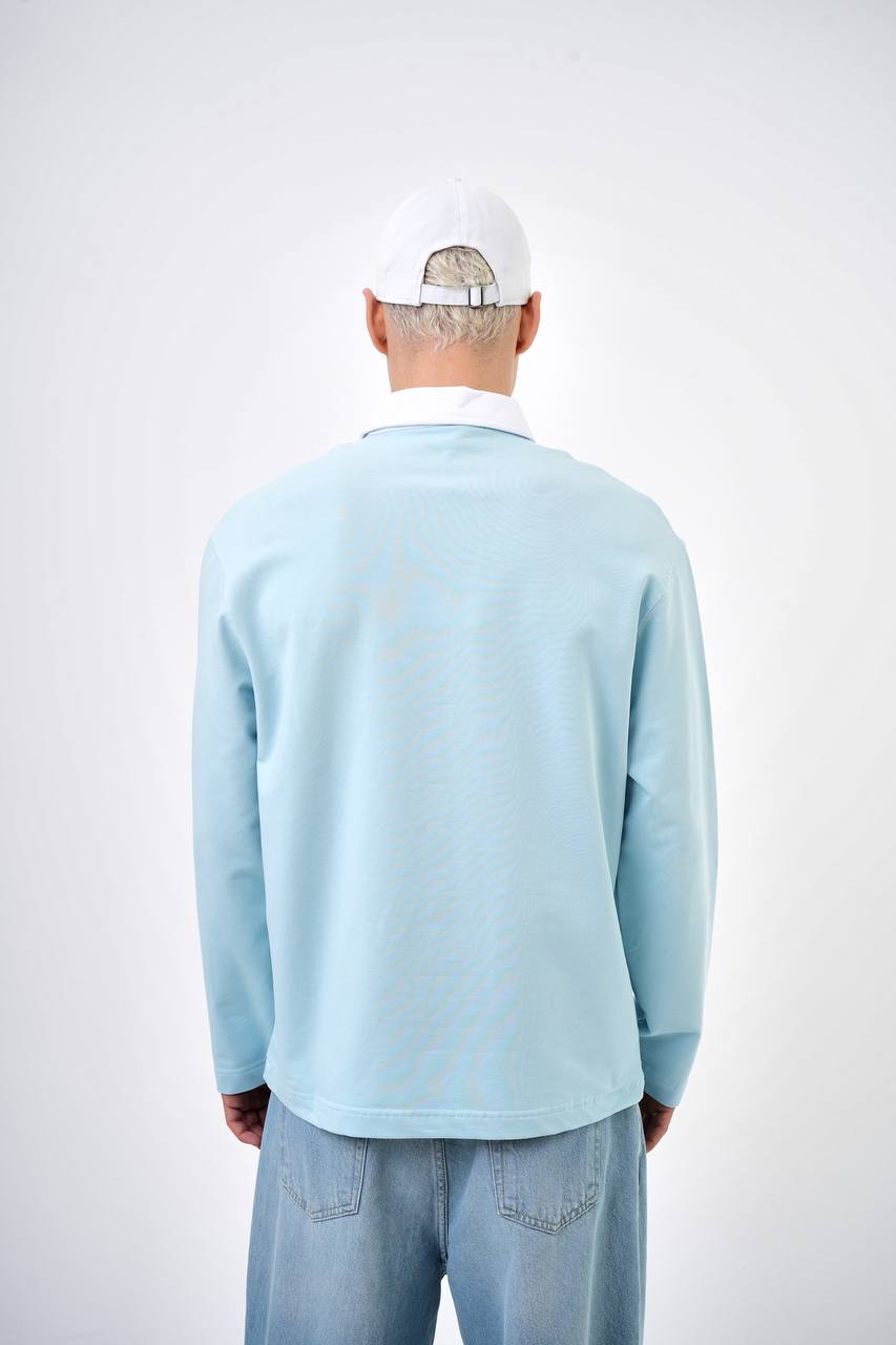 POLO MANCHE BLUE 5003