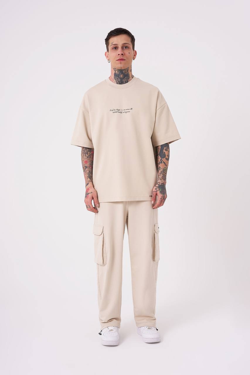 T - SHIRT OVERSIZE MACHINIST BEIGE M2012 - ZG PREMIUM