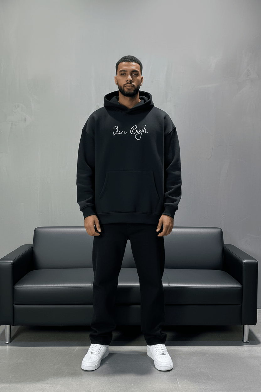 Hoodie Van Gogh Noir Oversize 5005 - ZG PREMIUM
