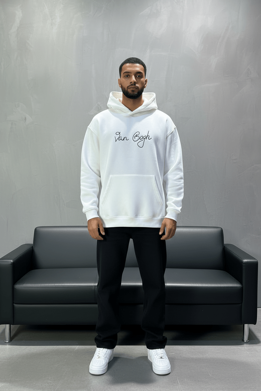 Hoodie Van Gogh Blanc Oversize 5005 - ZG PREMIUM