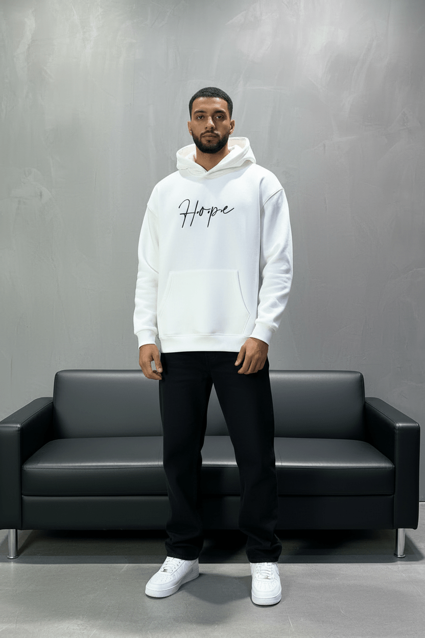 Hoodie Hope Blanc Oversize 4968 - ZG PREMIUM