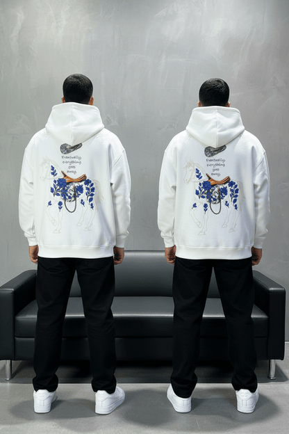 Hoodie Blanc Cheval Oversize 4957 - ZG PREMIUM