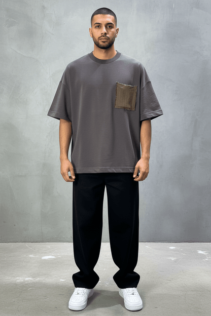 T-Shirt Oversize brown – Poche Denim AJ6368 - ZG PREMIUM