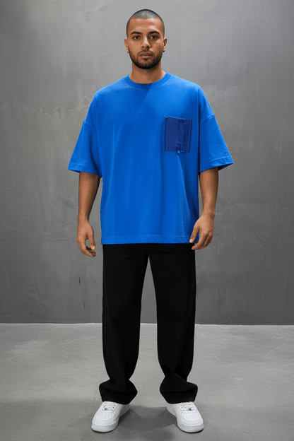 T-Shirt Oversize blue – Poche Denim AJ6368 - ZG PREMIUM