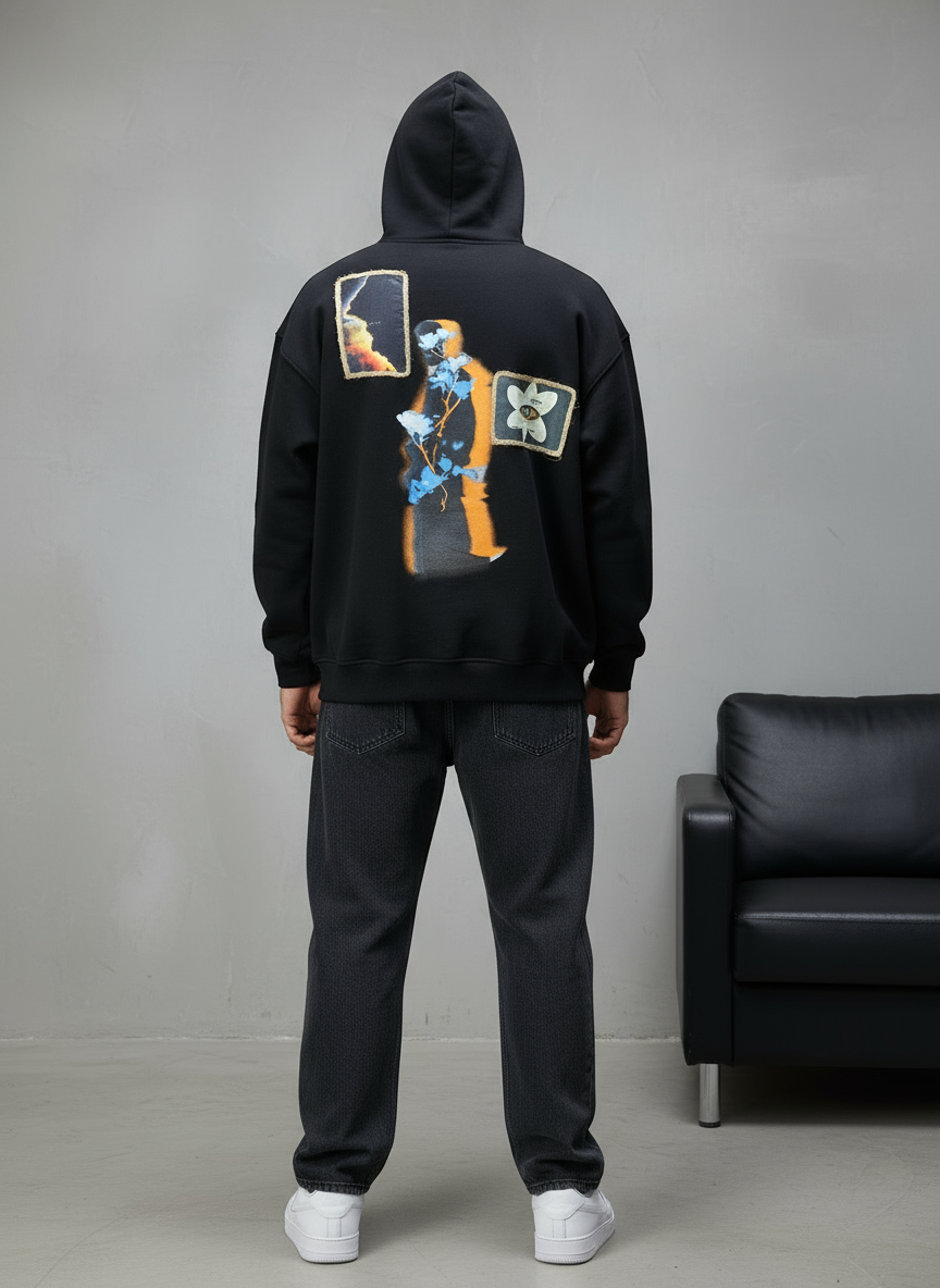 HOODIE SAW OVERSIZE BLACK 4989