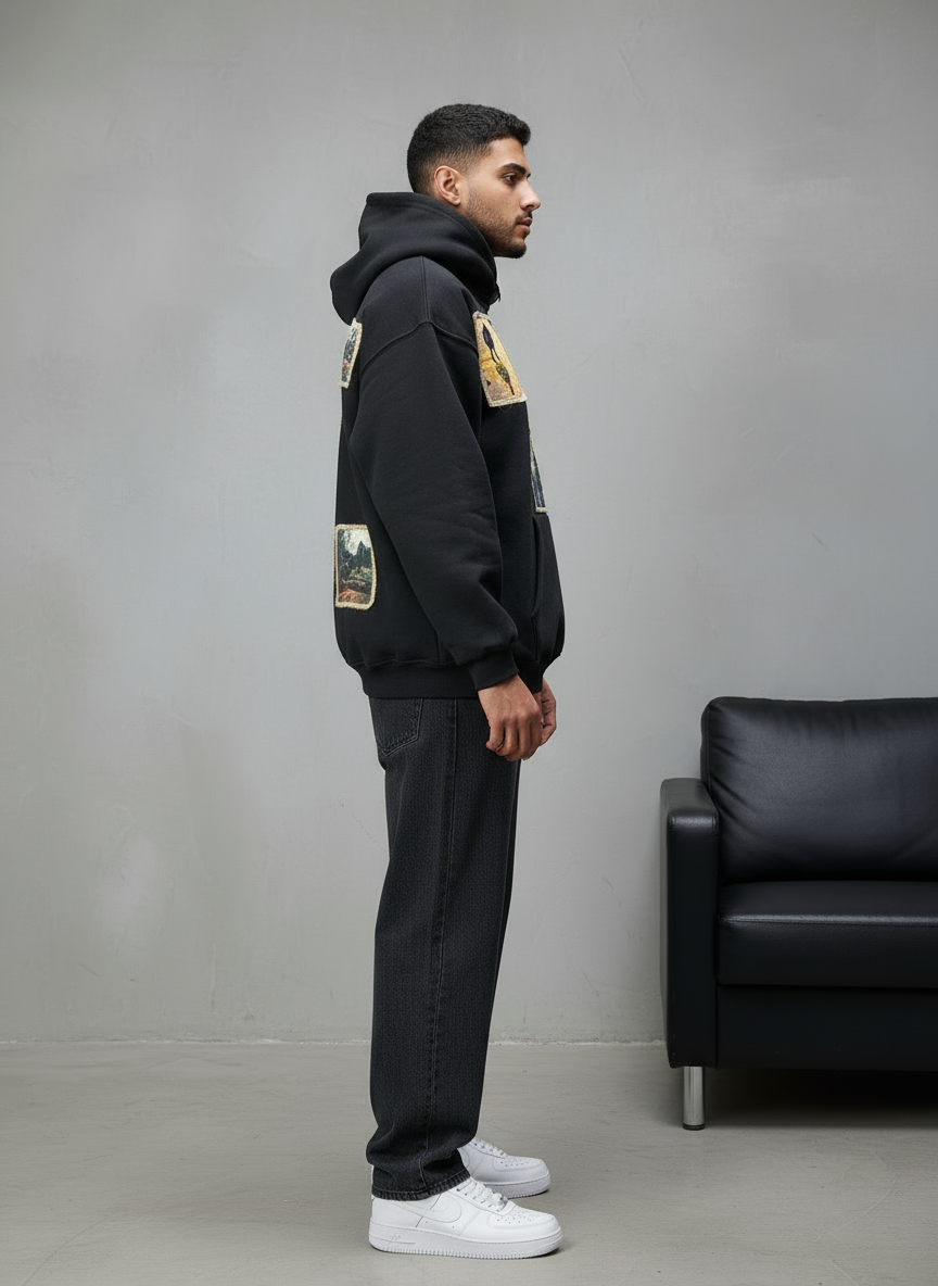 HOODIE SAW OVERSIZE BLACK 4989