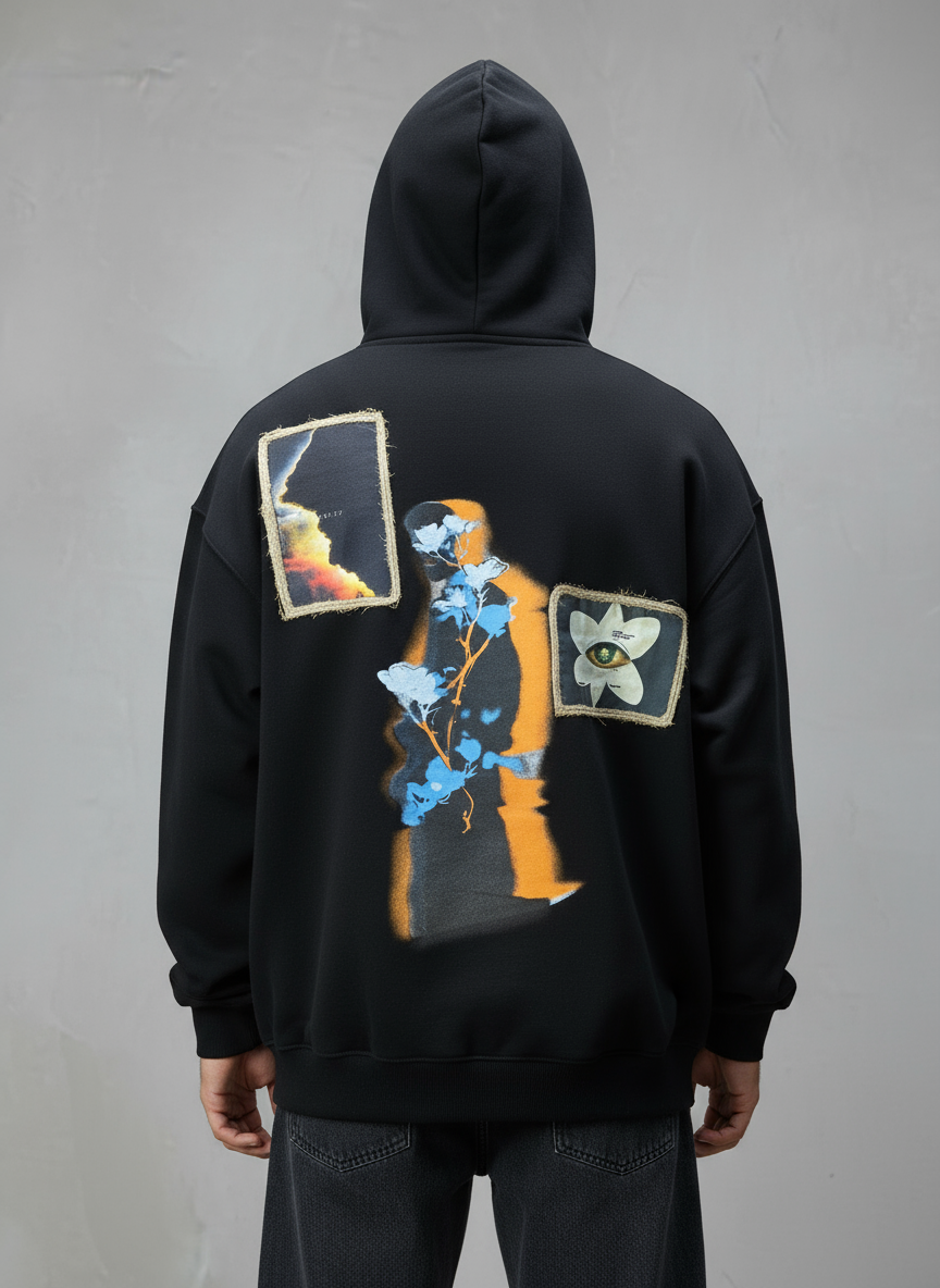 HOODIE SAW OVERSIZE BLACK 4989