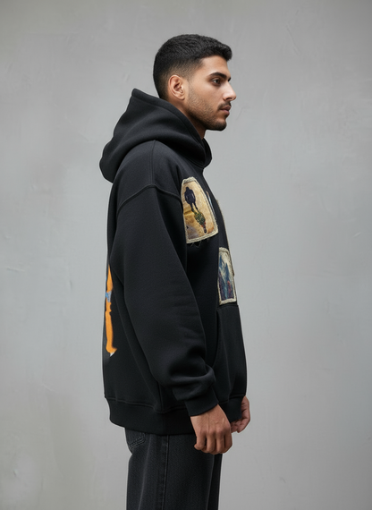 HOODIE SAW OVERSIZE BLACK 4989