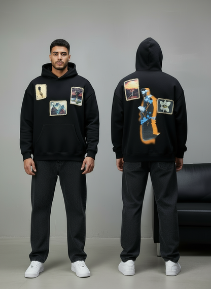 HOODIE SAW OVERSIZE BLACK 4989