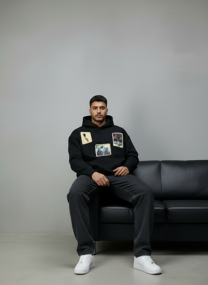 HOODIE SAW OVERSIZE BLACK 4989