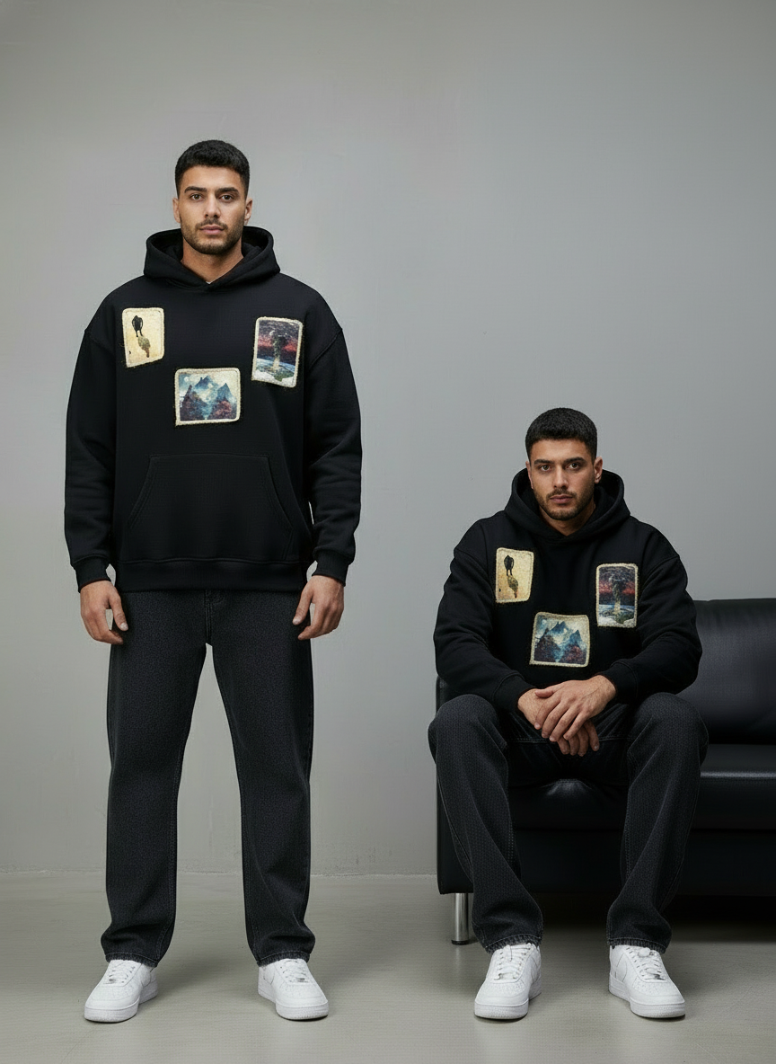 HOODIE SAW OVERSIZE BLACK 4989