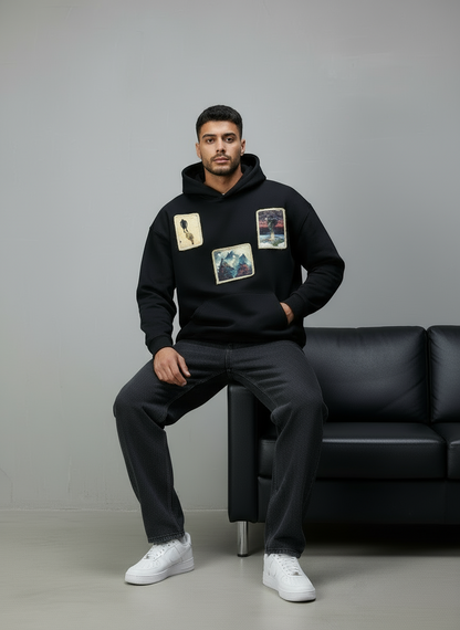 HOODIE SAW OVERSIZE BLACK 4989