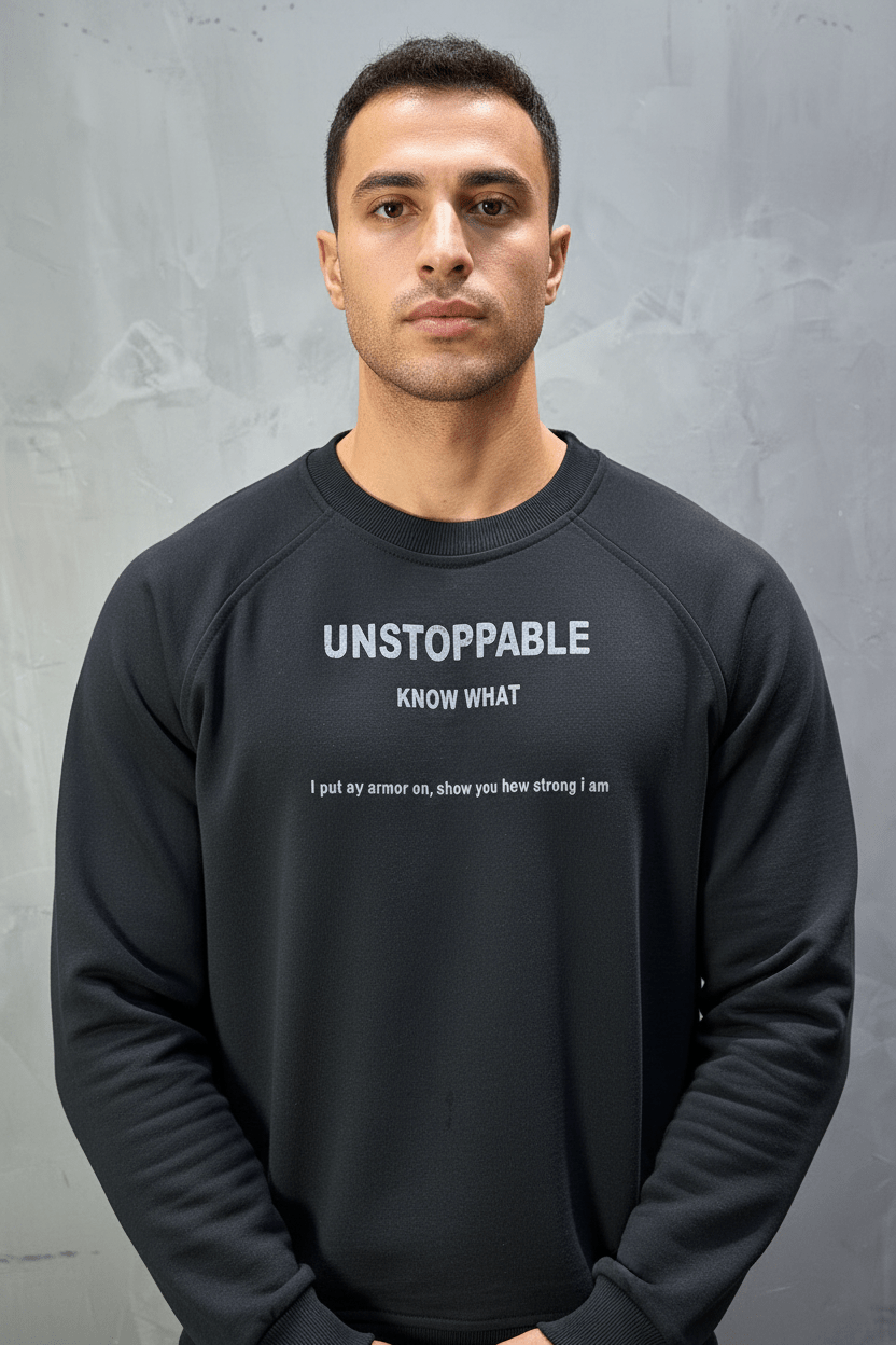 Sweat - Shirt Homme noir "UNSTOPPABLE" - ZG PREMIUM