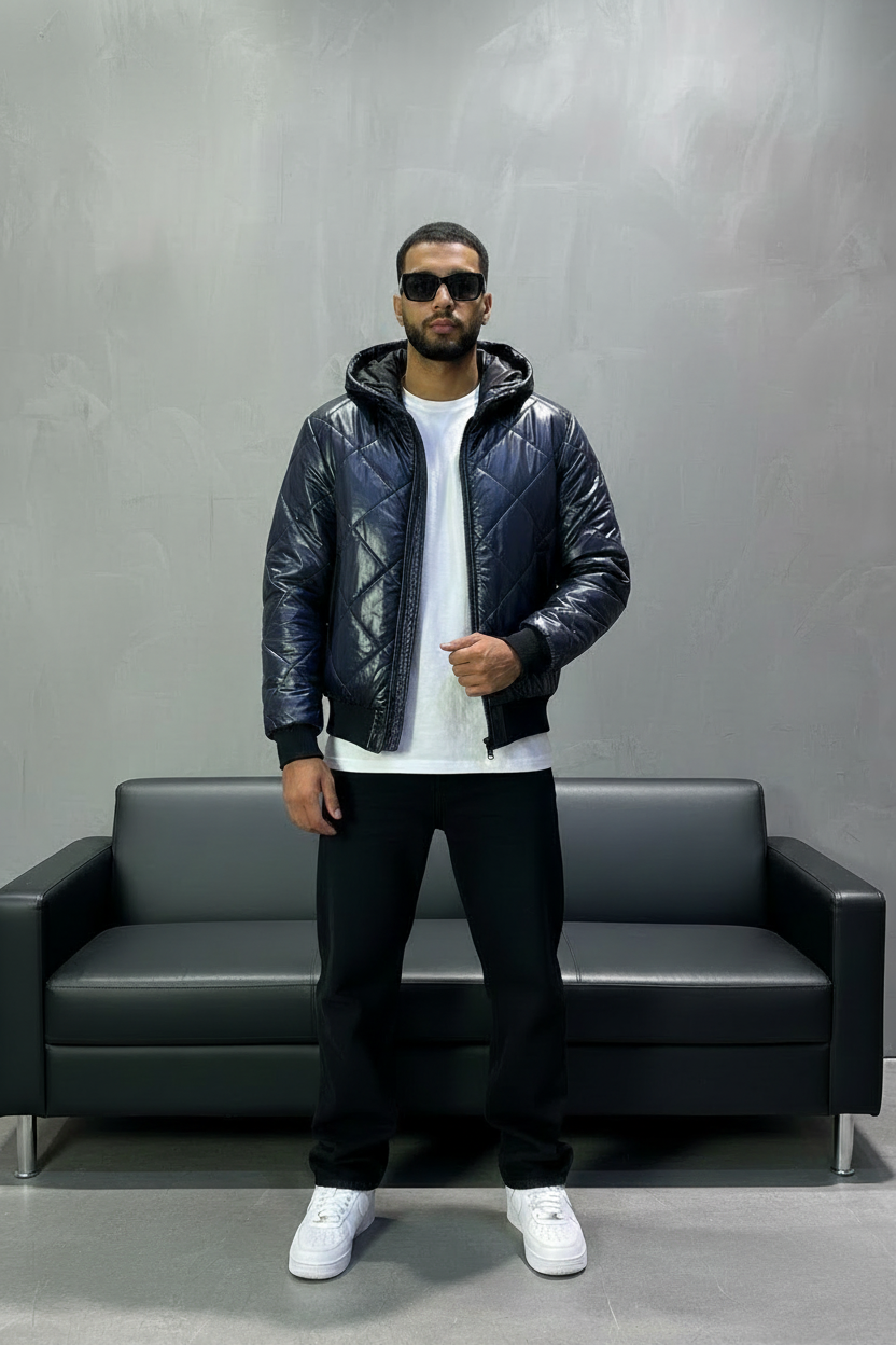 Vest homme Noir double face