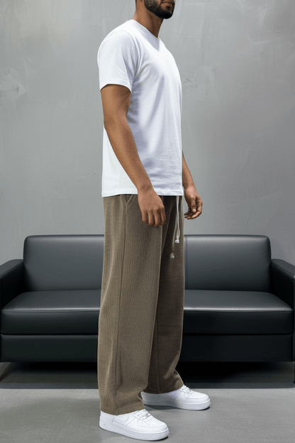 Pantalon Velours Côtelé Beige Baggy 26k126 - ZG PREMIUM