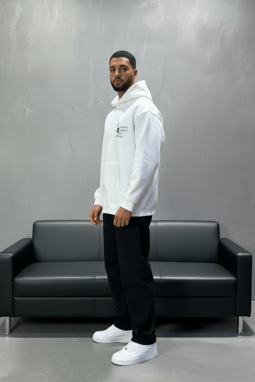 Hoodie Blanc Cheval Oversize 4957 - ZG PREMIUM