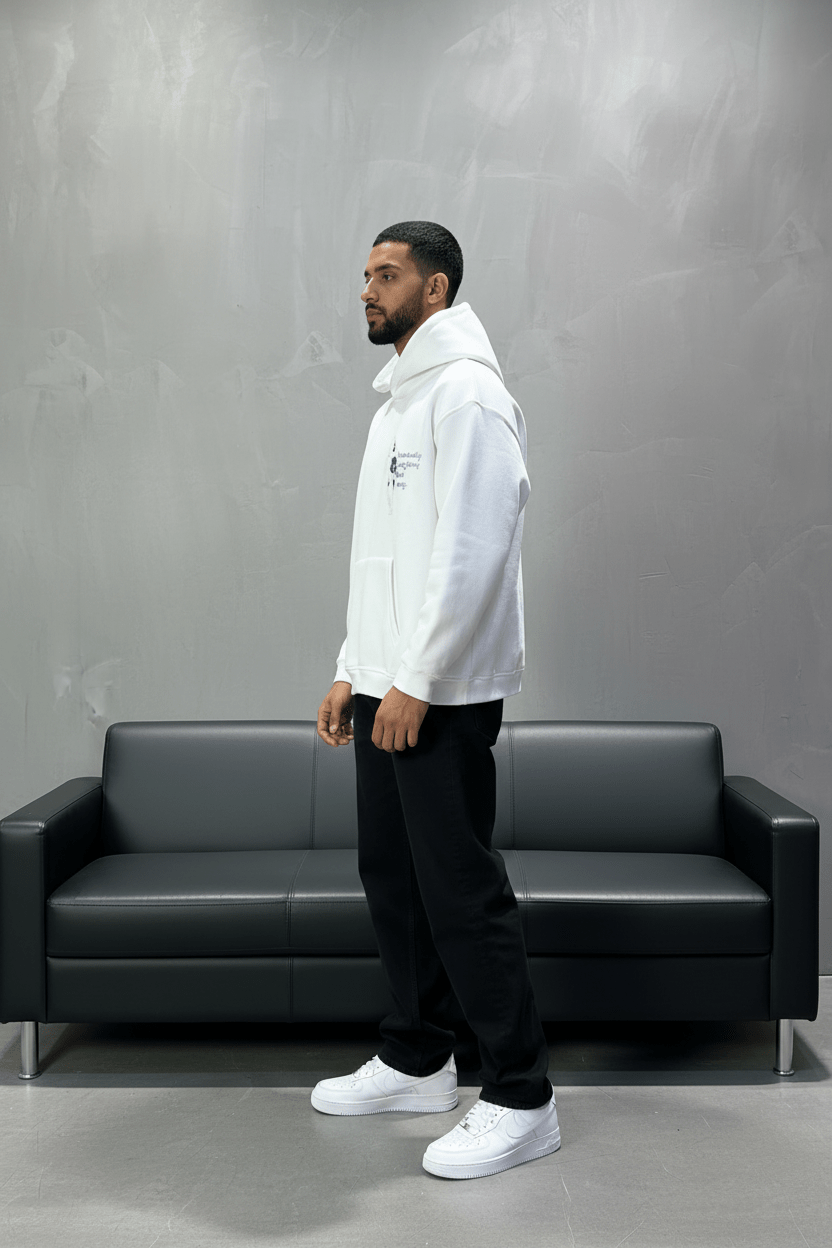 Hoodie Blanc Cheval Oversize 4957 - ZG PREMIUM