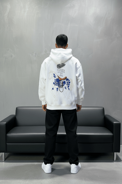 Hoodie Blanc Cheval Oversize 4957 - ZG PREMIUM
