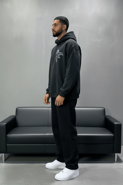 Hoodie Noir Cheval Oversize 4957 - ZG PREMIUM