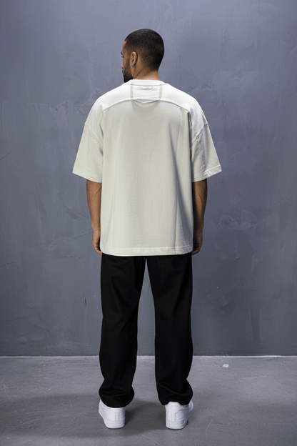 T-Shirt Oversize beige – Poche Denim AJ6368 - ZG PREMIUM