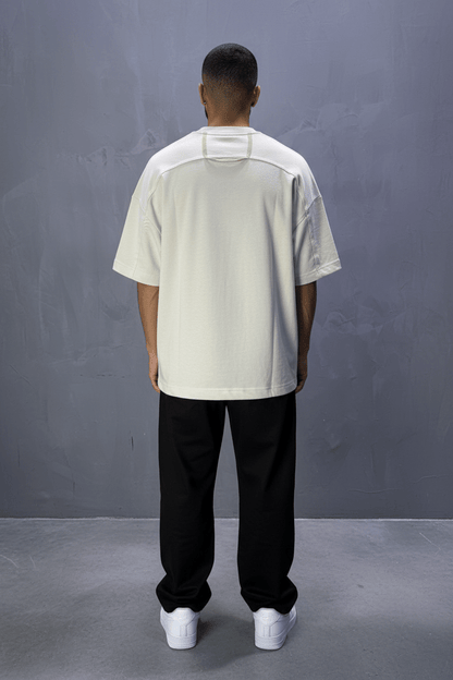 T-Shirt Oversize beige – Poche Denim AJ6368 - ZG PREMIUM