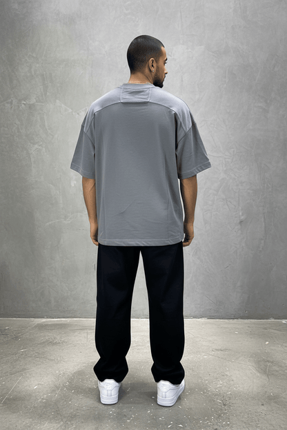 T-Shirt Oversize Gris – Poche Denim AJ6368 - ZG PREMIUM