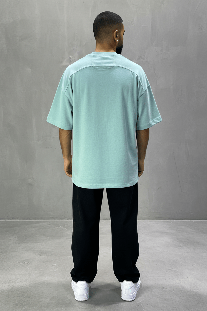 T-Shirt Oversize vert – Poche Denim AJ6368 - ZG PREMIUM
