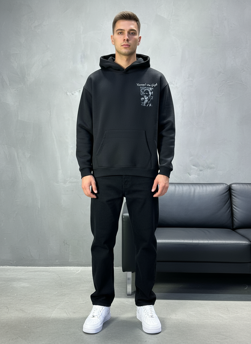 HOODIE SAW OVERSIZE BLACK 4973
