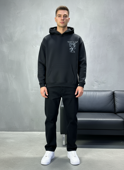 HOODIE SAW OVERSIZE BLACK 4973