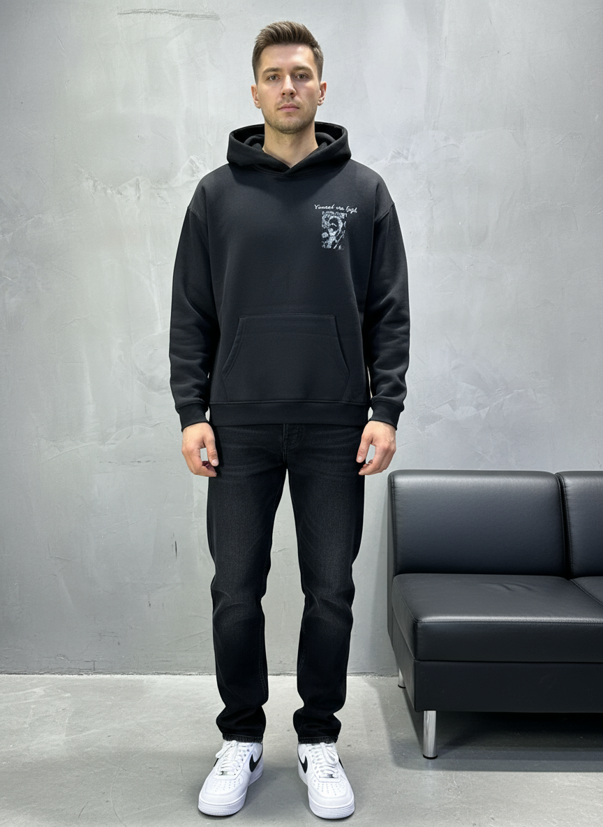 HOODIE SAW OVERSIZE BLACK 4973