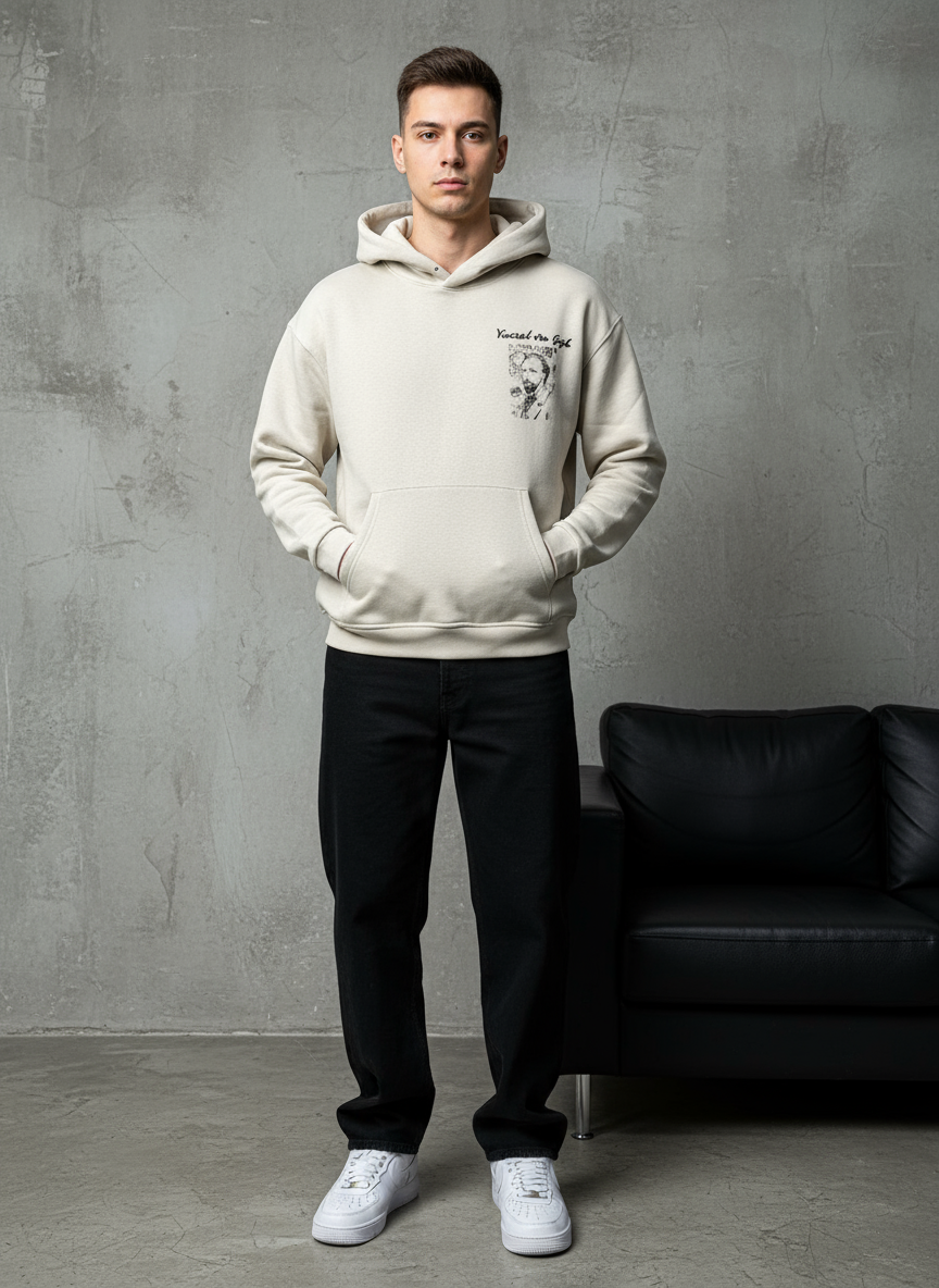 HOODIE SAW OVERSIZE BEIGE 4993