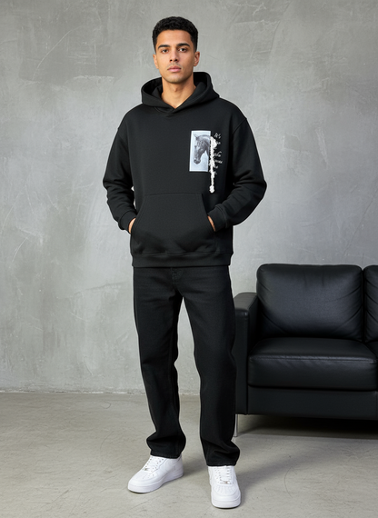 HOODIE SAW OVERSIZE BLACK 4962