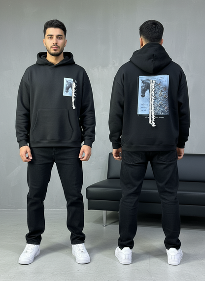 HOODIE SAW OVERSIZE BLACK 4962