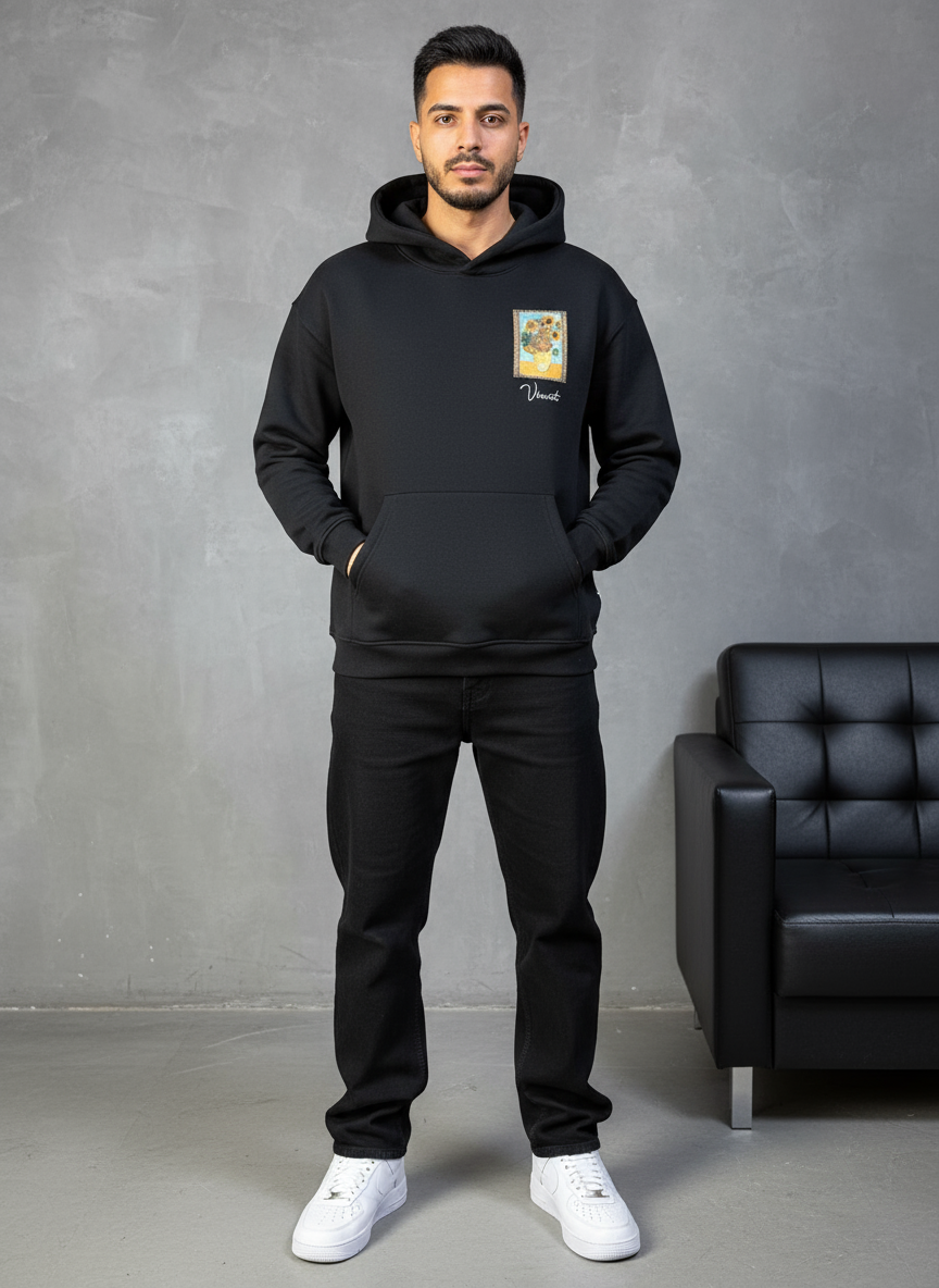 HOODIE SAW OVERSIZE BLACK 4973