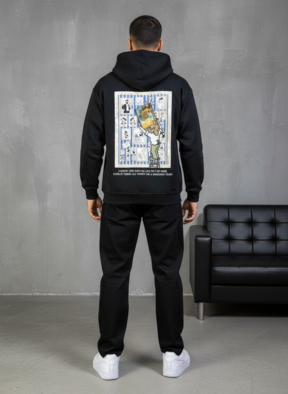 HOODIE SAW OVERSIZE BLACK 4973