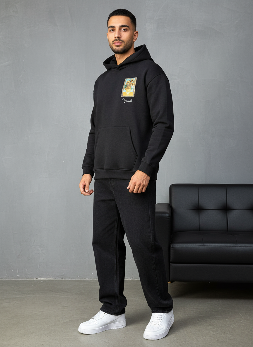 HOODIE SAW OVERSIZE BLACK 4973