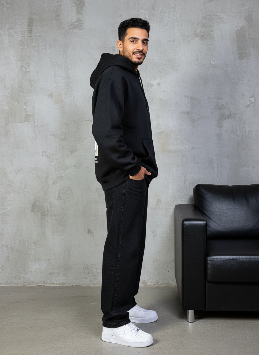 HOODIE SAW OVERSIZE BLACK 4973