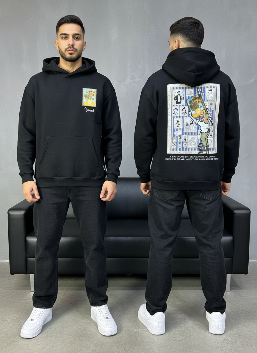 HOODIE SAW OVERSIZE BLACK 4973