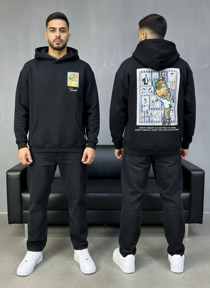 HOODIE SAW OVERSIZE BLACK 4973