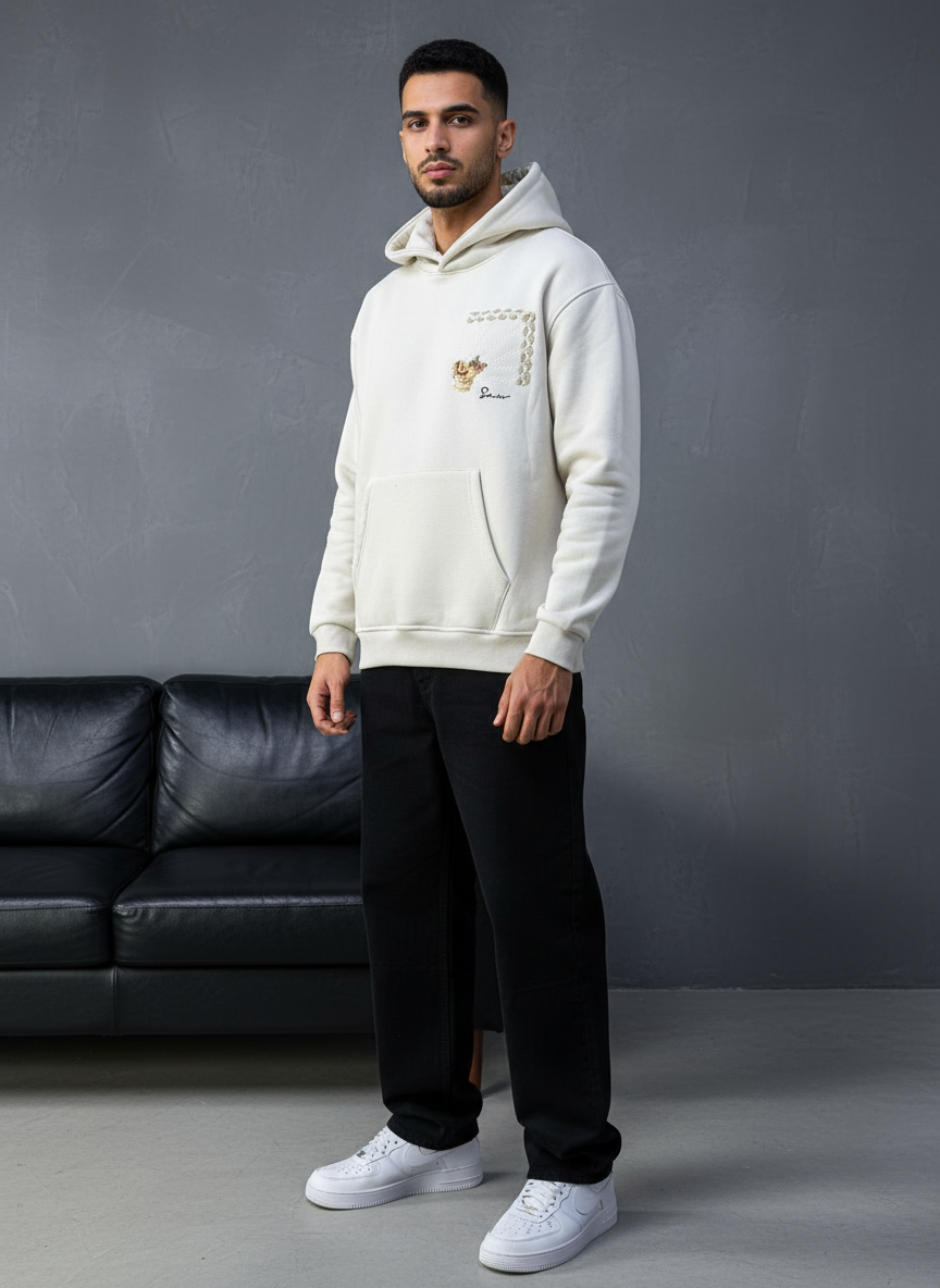 HOODIE SAW OVERSIZE BEIGE 4994