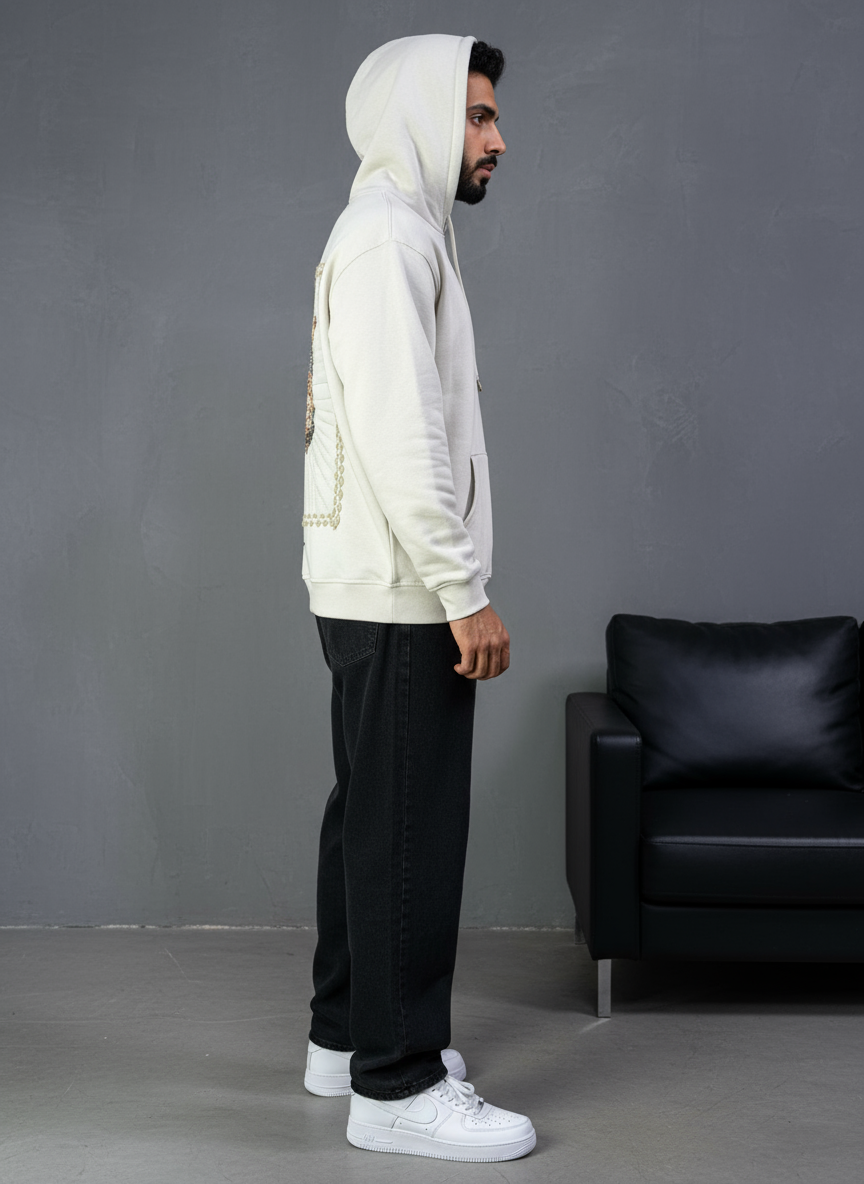 HOODIE SAW OVERSIZE BEIGE 4994