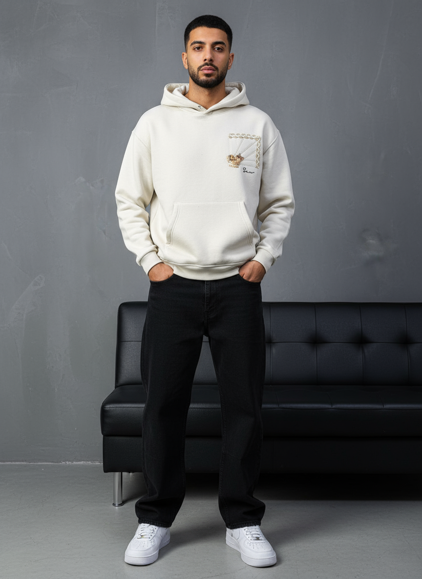 HOODIE SAW OVERSIZE BEIGE 4994