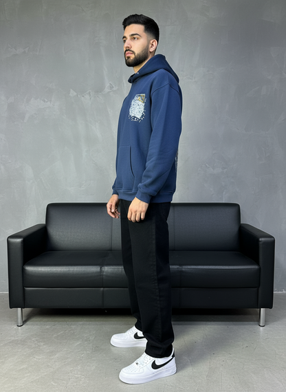 HOODIE SAW OVERSIZE BLUE 4997
