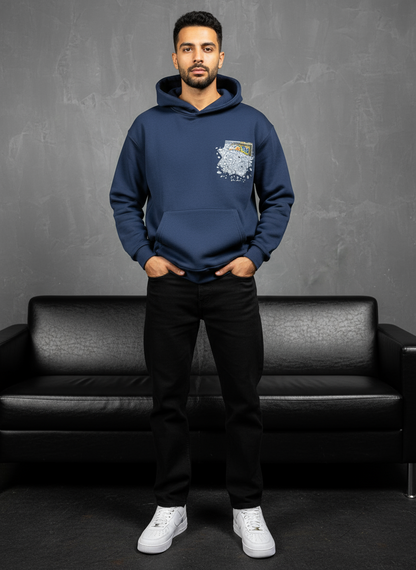 HOODIE SAW OVERSIZE BLUE 4997