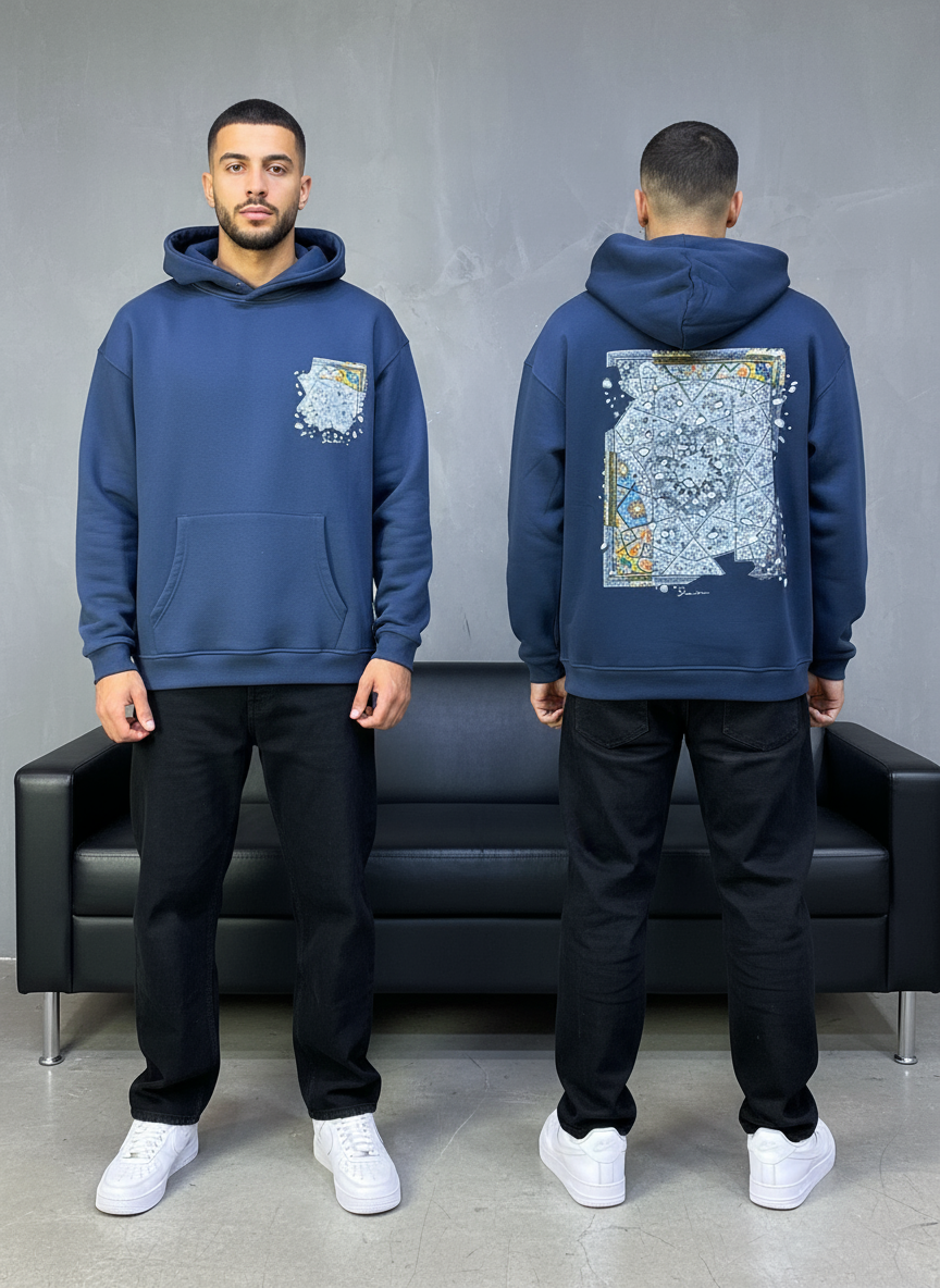 HOODIE SAW OVERSIZE BLUE 4997