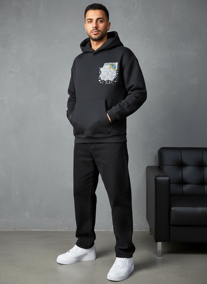 HOODIE SAW OVERSIZE BLACK 4997