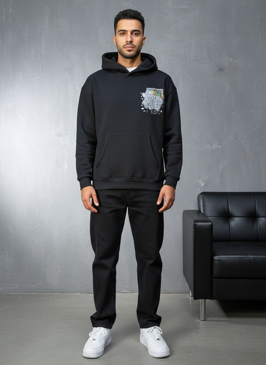 HOODIE SAW OVERSIZE BLACK 4997