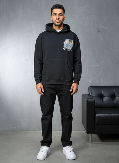 HOODIE SAW OVERSIZE BLACK 4997